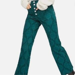 We The Free Teal Patterned Flare Pants
